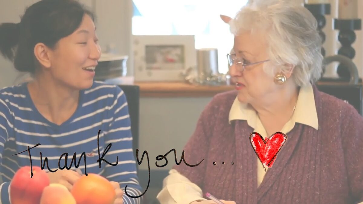 Thank you words, in gratitude for caregivers