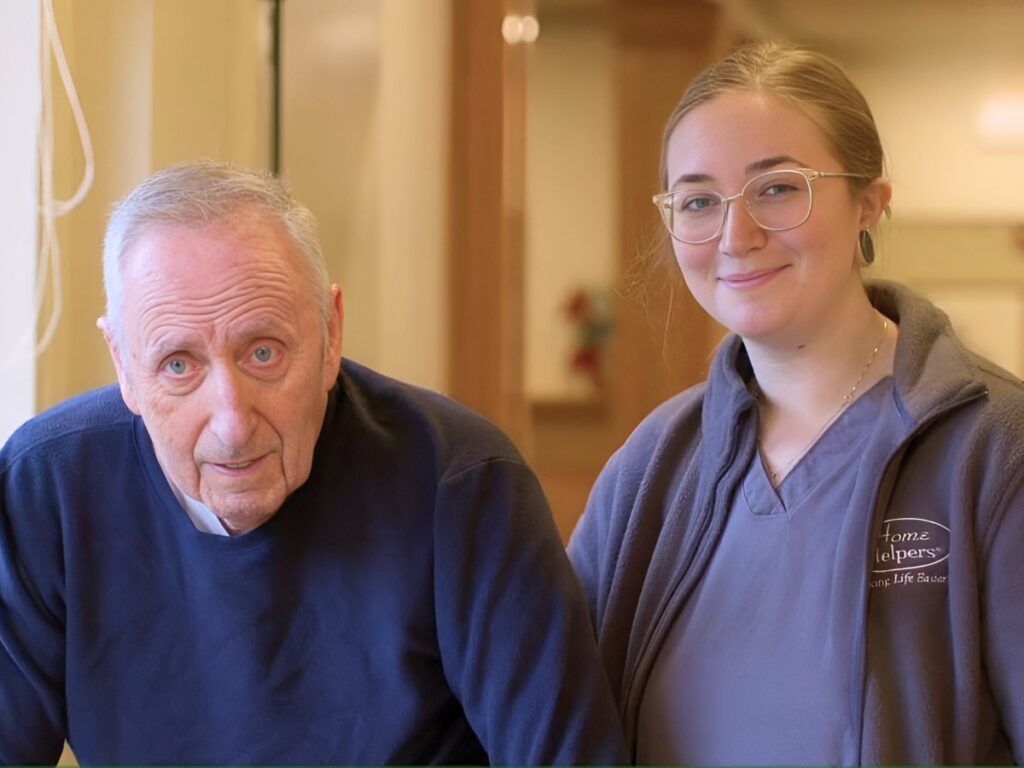 Home Helpers Home Care caregiver with her senior client