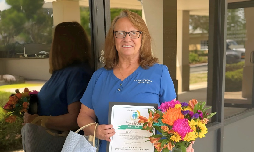 Linda, Home Helpers of Bradenton March 2025 Exceptional Caregiver of the Month.