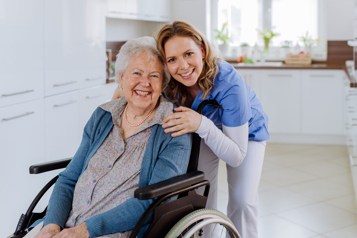 Portrait of a nurse and her senior patient