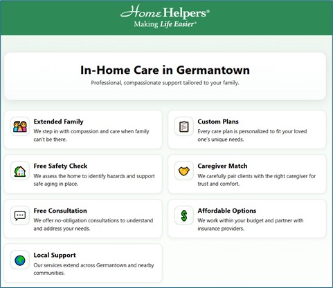 Why Choose Us For Your In-Home Care in Germantown Needs Infographic
