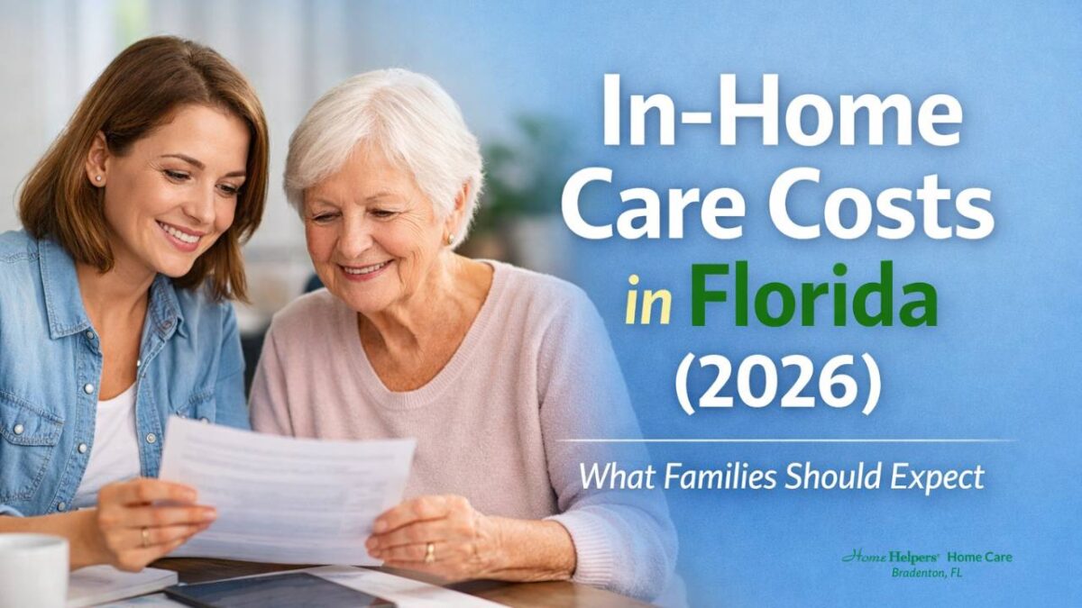 family discussing in-home care costs in Florida