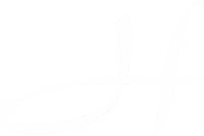 A large, elegant white script letter H on a light gray background.