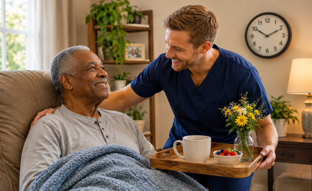 Caregiver providing around-the-clock home care services in Mill Valley, CA.