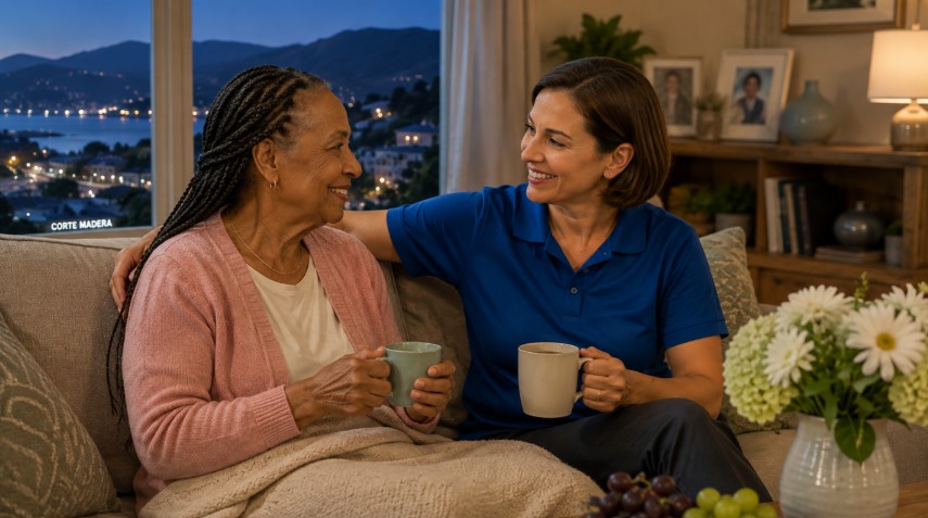 Senior enjoying meaningful activities with home care services in Corte Madera, CA.